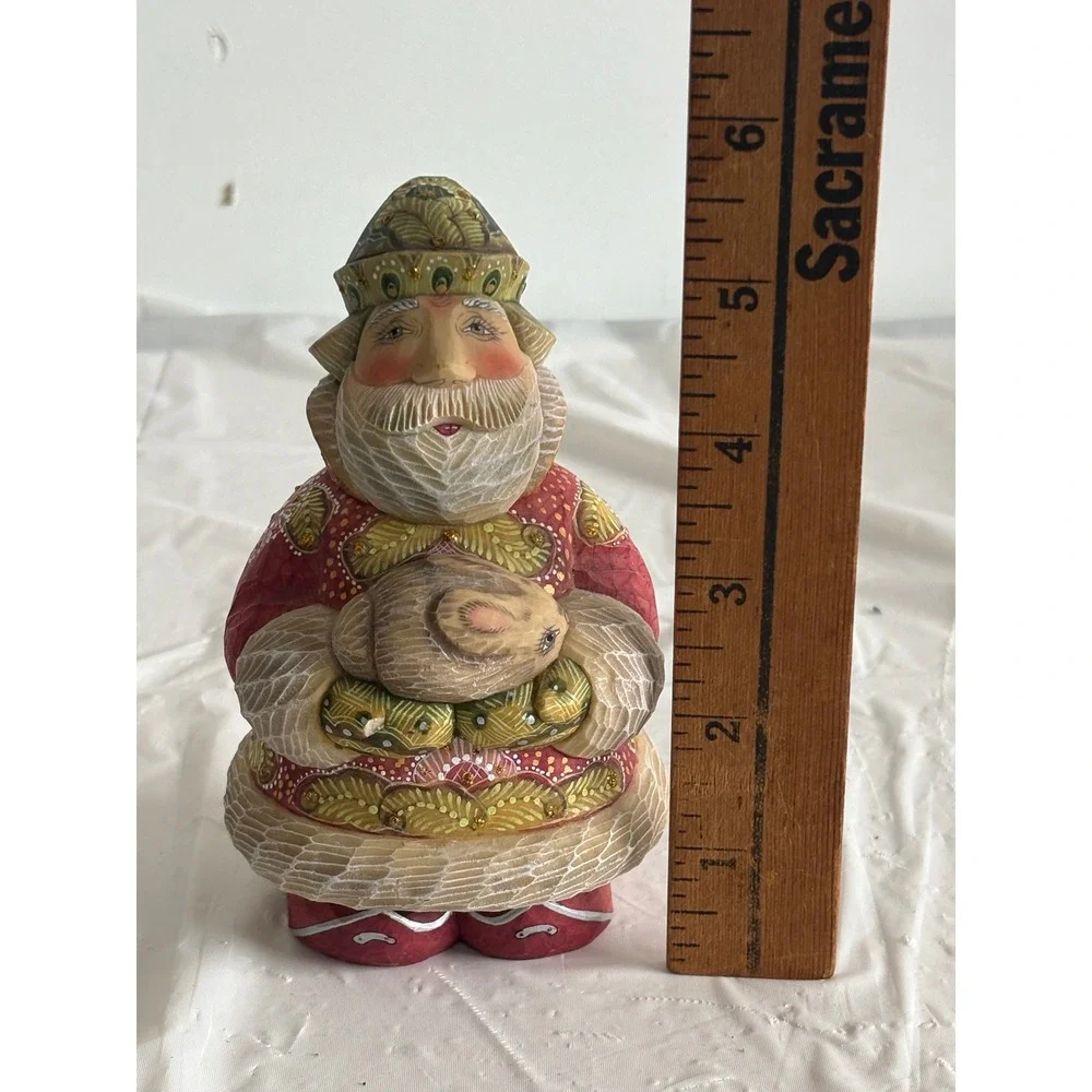 G. DeBrekht Forest Friends Santa w/ Bunny Figurine 51780-5 Limited Edition 2004